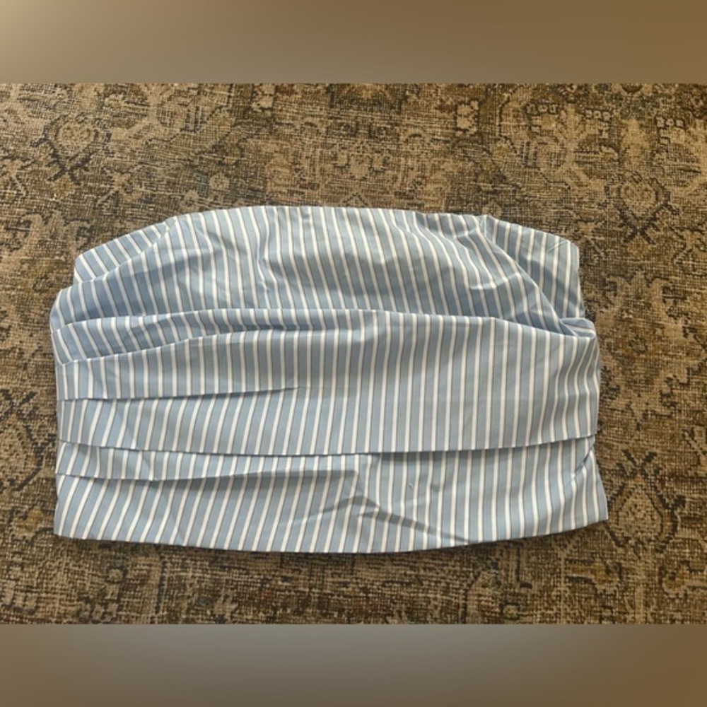 NWT H&M Blue and White Striped Tube Top